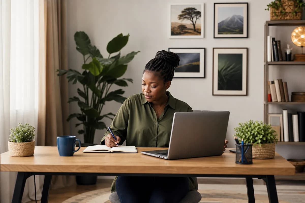 Kenyan virtual assistant preparing portfolio evidence